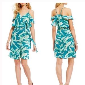 Gianni Bini Floral wrap dress off the shoulder